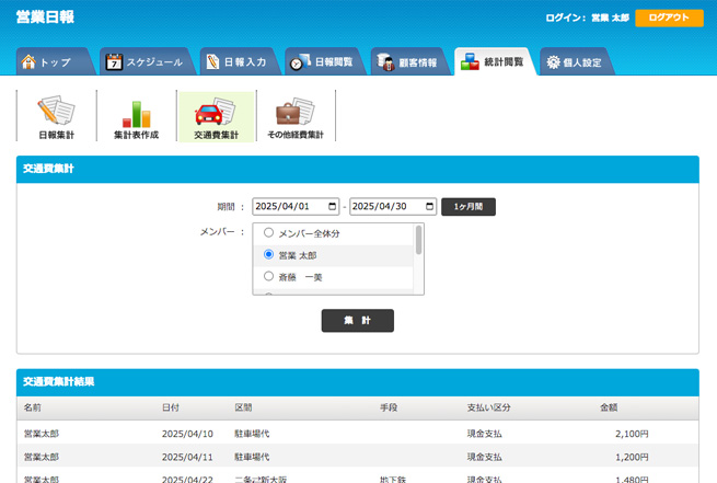 交通費集計1